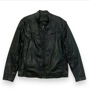 Express men's black motorcycle jacket, size L